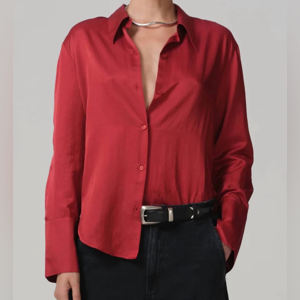 NEW CITIZENS OF HUMANITY Camilia Shirt in Apertivo Size Small
